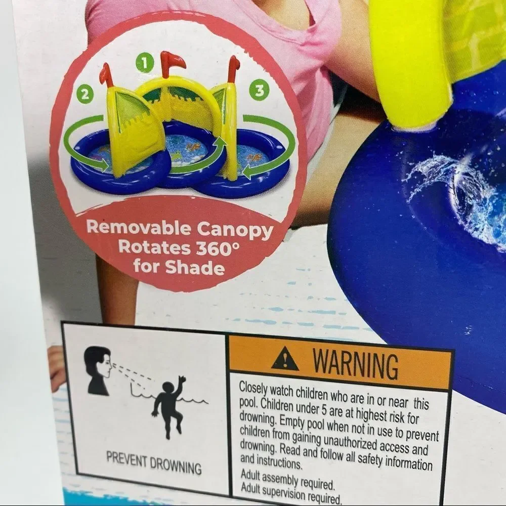 Sun Smart Spray N Play Sandcastle Pool & Turtle Sprinkler For Toddlers NEW
